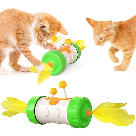 Interactive Cat Toys for Indoor Cats Automatic Cat Feather Toy Cat Swing Wand Chaser Training Toy for Cat Kitten(Green)