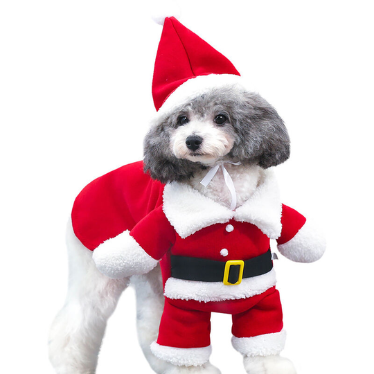 Santa Claus Dog Costume Christmas Pets Clothes Puppy Christmas Coat with Hat Cute Warm Coat Dog Presents,model: xs - model: xs
