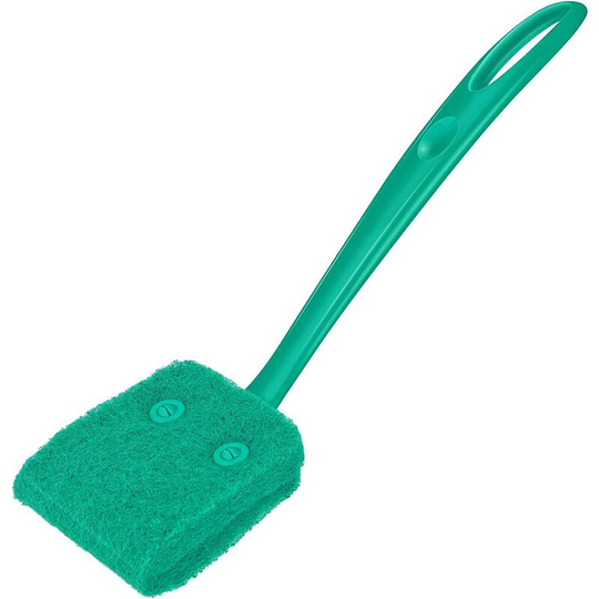 Perle Rare - Aquarium Algae Scraper Sponge Brush Cleaning Scrubber with 10 Inch Non-Slip Handle for Glass Fish Tanks