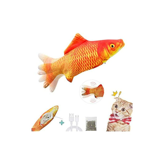 Catnip Fish Toy, Electronic Fish Toys, Simulation Plush Moving Fish usb Rechargeable