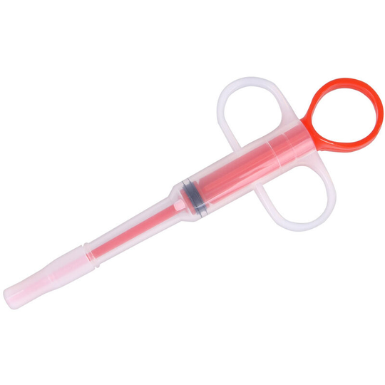 Pet Medicine Syringe Tablet Gun Pill Gun Push Dispenser Medicine Water Milk Syringe Dog Cat Puppy Feeder Kit (Red)