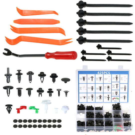 460Pcs Plastic Fasteners Kits & Trim Removal Tool Retainer Clips Rivet Nut Car Push Pin Rivet Fasteners Trim Panel Body Moulding Clips Fit for gm