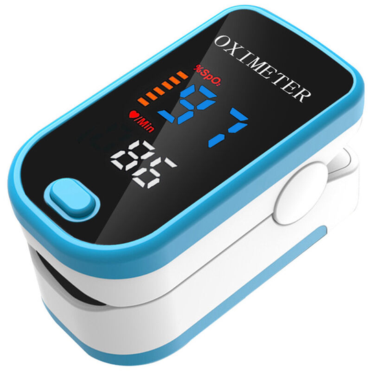 Fingertip Pulse Oximeter Mini SpO2 Monitor Oxygen Saturation Monitor Pulse Rate Measuring Gauge Device 5s Rapid Reading, Sky blue - Sky blue