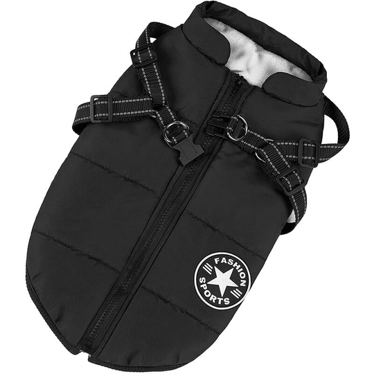Dog Jackets for Winter Windproof Waterproof 2 in 1 Cold Weather Outfit Puppy Coat Winter Warm Jacket Small Dog Vest Harness (s)
