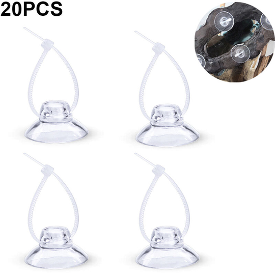 Devenirriche - Aquarium Suction Cups Fish Tank Suction Cups Aquarium Suction Cup Clip Suction Hooks with Adjustable Cable Ties for Plants, Planter,