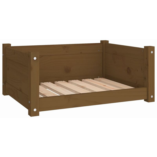 Dog Bed Honey Brown 65.5x50.5x28 cm Solid Pine Wood Vidaxl Brown