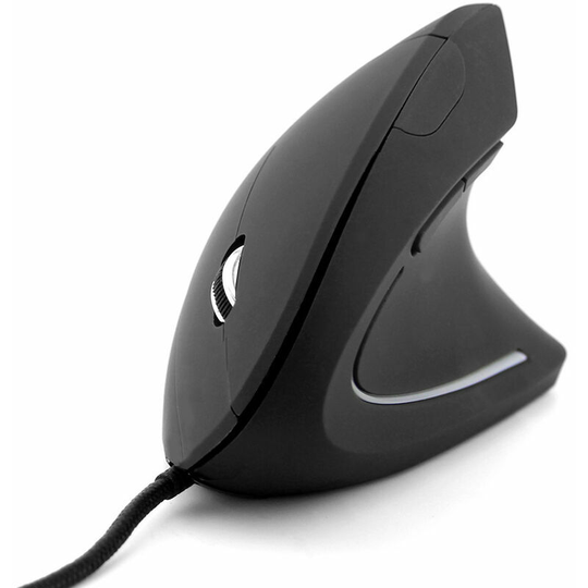 1pcs Rechargeable Ergonomic Mouse, 2.4GHz Wireless Vertical Mouse Wired Model Black