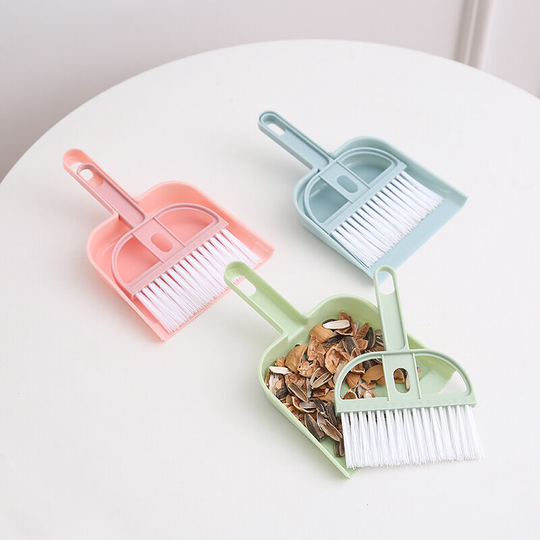 3 Pack Pet Dustpan/Mini Cage Cleaning Broom for Rabbit Guinea Pig Hamster Toilet Plastic Cleaning Brush with Spray Bottle and Bath Sand Sawdust