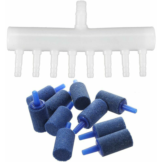 Blue Fish Tank Cylinder Aquarium Bubble Air Stones 15mmx25mm 10 Pcs