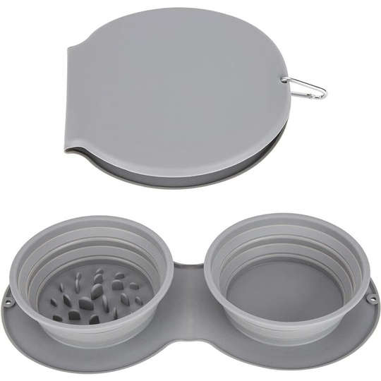 Silicone Collapsible Dog Bowl, Portable Travel Pet Slow Feeder Bowls, 2-in-1 Silicone Pet Bowl, Cat Bowl