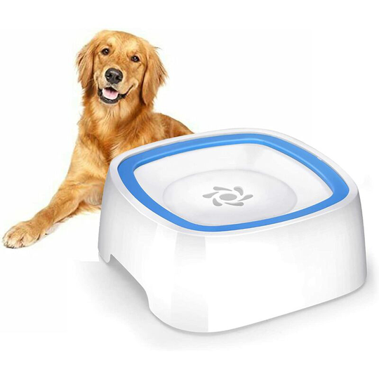1.5L Non-wetting Mouth Pet Water Bowl Blue Vehicle Carried Water Bowl for Cats and Dogs Plastic Bowl Food Bowl Dog Water Bowl Spill Proof Bowl