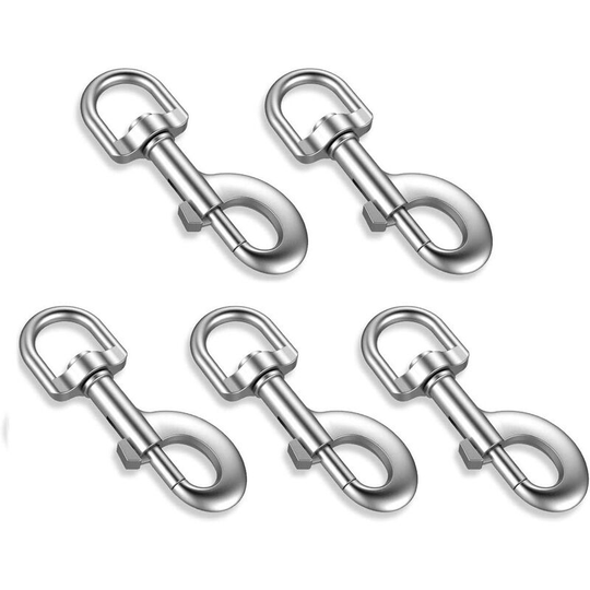Hiasdfls - 5 Piece Carabiner - With Dog Collar Swivel Hook, 82.5mm Length Solid Zinc Alloy Multifunctional Carabiner for Camping, Hiking, Fishing