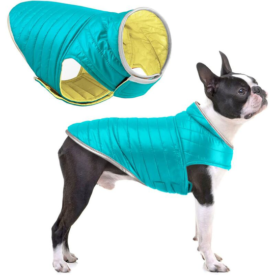 Reversible Dog Coat,Warm Winter Dog Jacket Waterproof Puppy Vest Pet Clothes for Small Medium Large