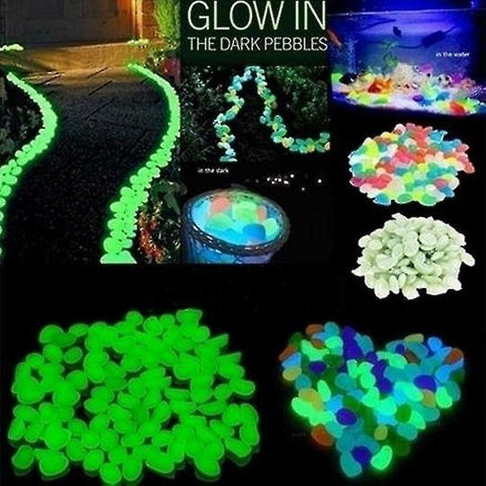 Sun Flowergb - 200 Pieces Luminous Stones for Outdoor Walkways Home Garden Yard Decor Aquarium Pebbles Luminous Stones Glow in Dark Pebbles (Light