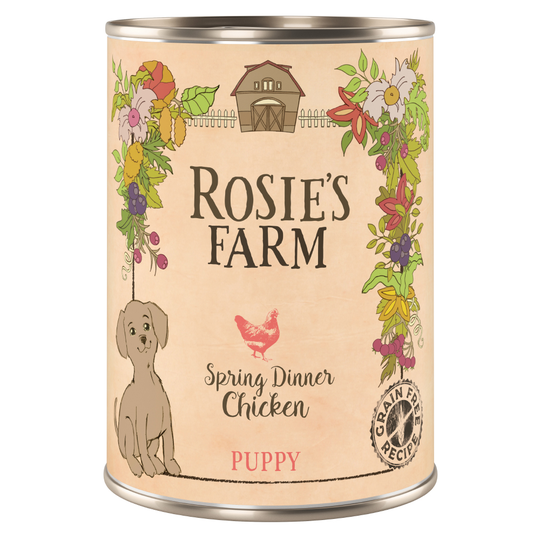 12 x 400g Rosie's Farm Wet Dog Food - 10 + 2 Free!* - Puppy Chicken (12 x 400g)