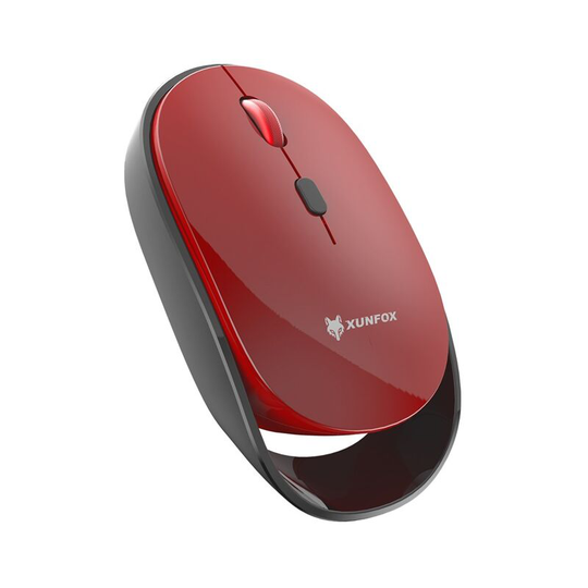Wireless computer mouse with usb receiver - red