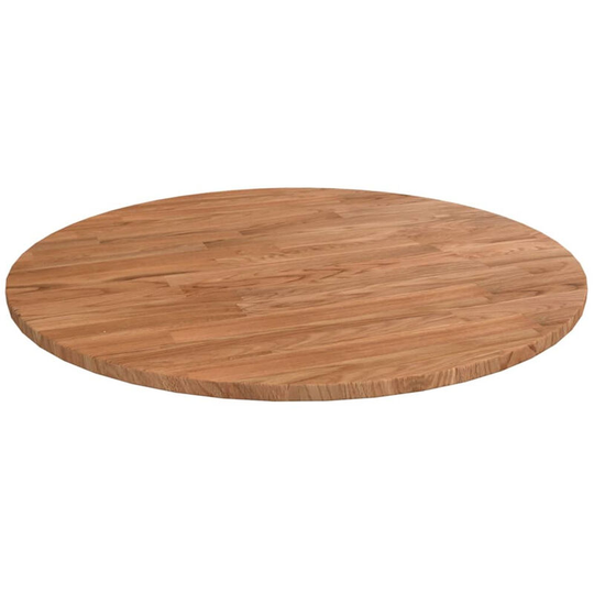 Round Table Top Light Brown ?50x1.5 cm Treated Solid Wood Oak