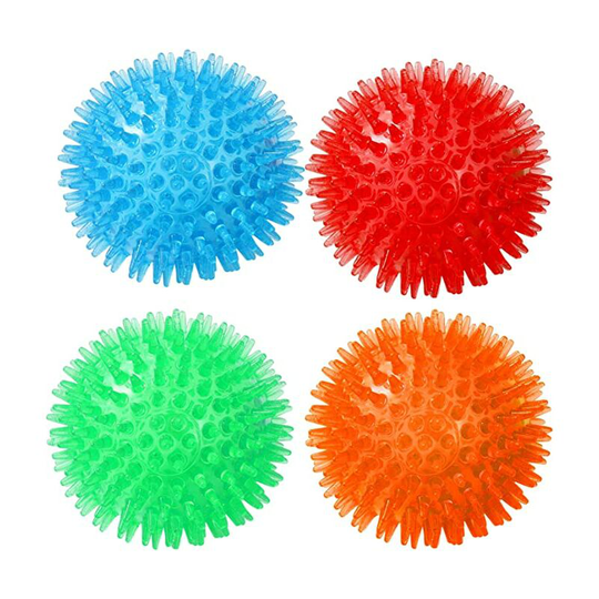 4PCS 3.15in Pet Chewing Balls, Squeaky Soft Stab Balls Cleaning Teeth Toys Balls with High Bounce for Small Medium Large Pet Dog Cat Toys