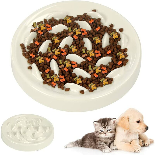 Anti Glutton Dog Bowl, Slow Feeding Bowl with Non-Slip Base, Anti Glutton Cat Bowl, Promotes Healthy Eating and Slow Digestion
