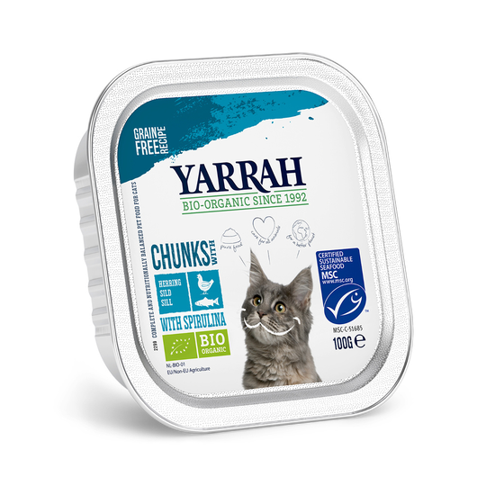 Yarrah Organic Chunks in Gravy 6 x 100g - Fish with Organic Spirulina