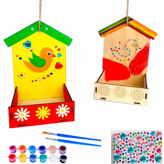 Betterlifegb - Feeder Birds diy, 2 rooms Bird house diy Kit, Paint kits for bird feeders [with a Crystal / Brushing / Pigment Aauticollant]