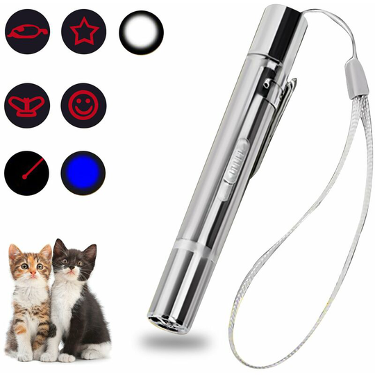Cat Interactive Toy Cat Toys for Catch Exercise Pet Training Toy USB Rechargeable 3 Modes 4 Patterns