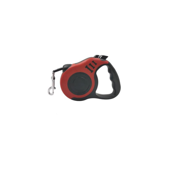 Leash for Retractable Dogs of All Sizes, 6 m Resistant Cord, with Buttons for Blocking and Rewinding - red