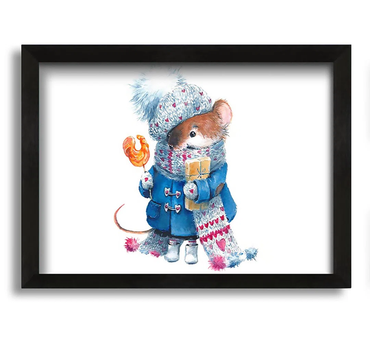 Watercolour Mouse - Picture Frame Painting on Canvas