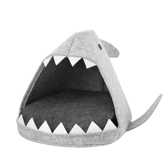 Solange Hooded Dog Bed in Grey