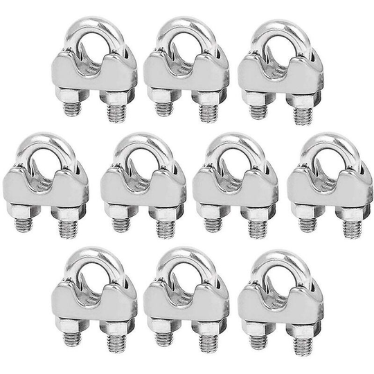 M5 Cable Ties u Stirrup Bolt Cable Clip 304 Stainless Steel Cable Clamp Saddle Wire Rope Clips10pcs