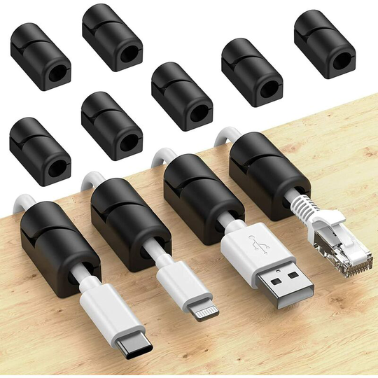 20 Pack Self Adhesive Silicone Cable Management Clips, Cable Organizers for Desktop Cable usb Charging Cable Mouse Power Cable and Home pc Cable