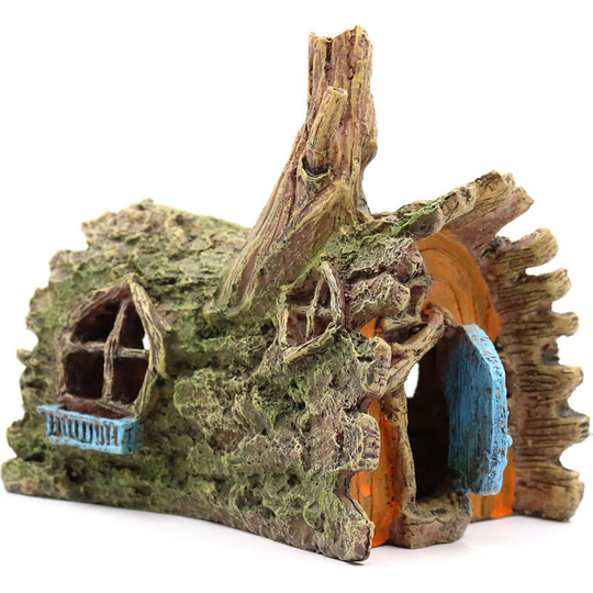 Echoo - 1 Piece Aquarium Decoration, Fish Tank Ornament, Resin Cave House, Fish Tank Hideout Decoration for Small Fishes, Shrimps, Snails and Betta,
