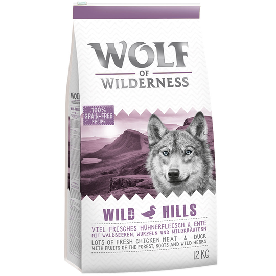 Wolf of Wilderness Trial Pack: Dry & Wet Food - Trial Pack II: 12kg + 6x400g Duck