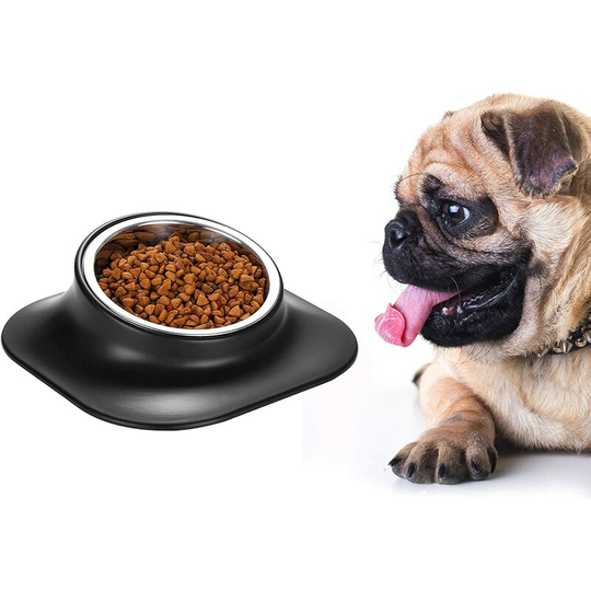 Elevated Dog Cat Bowl Small Medium Stainless Steel Pet Bowl for Food and Water Non-Slip Anti-Spill Easy to Clean(420ml)