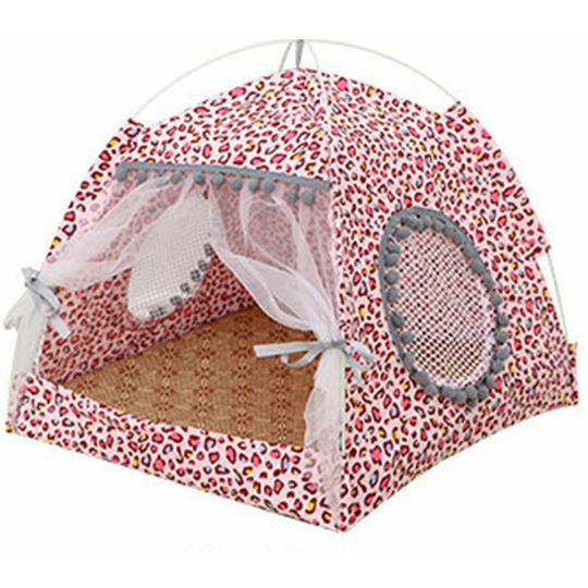 Foldable Pet Tent Washable Pet House Elegant Puppy Kennel Cat Kitten Dog Camping Tent Pet Shelter for Four Seasons