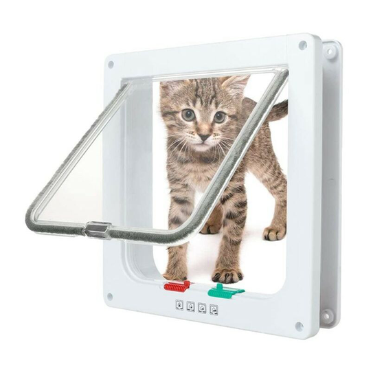 Thsinde Pet Dog Cat Security Access Door, White L: 25*23.5*5.3cm