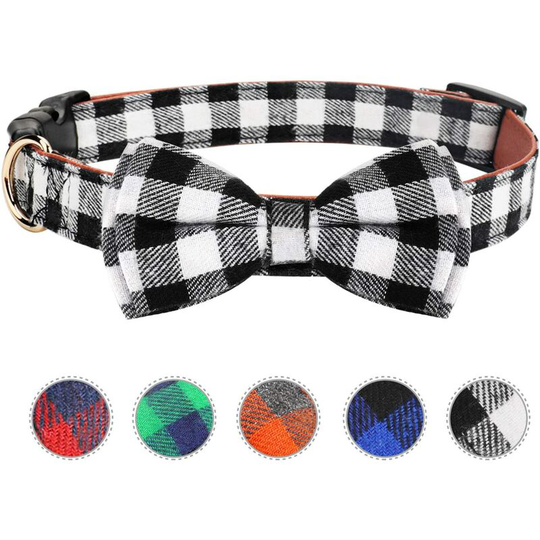 Dog Cat Bow Tie Bow Tie Buckle Collar Soft Comfortable Adjustable Black