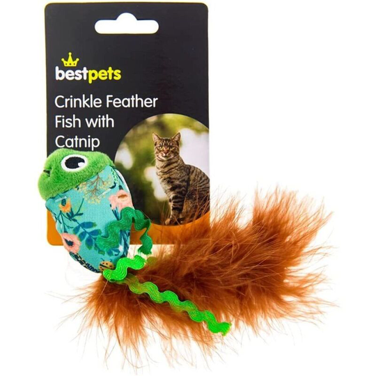 Fish Catnip Cat Toy (One Size) (Green/Blue/Brown) - Green/Blue/Brown - Best Pets