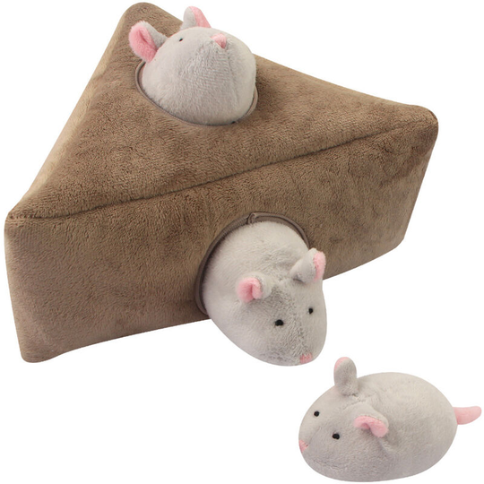 FVO - vocheer Squeaky Dog Toys, Durable Interactive Hide and Seek Puzzle Plush Dog Toys for Small Medium Dogs, Pets, Christmas Dog Toy, Mouse Dog Toys