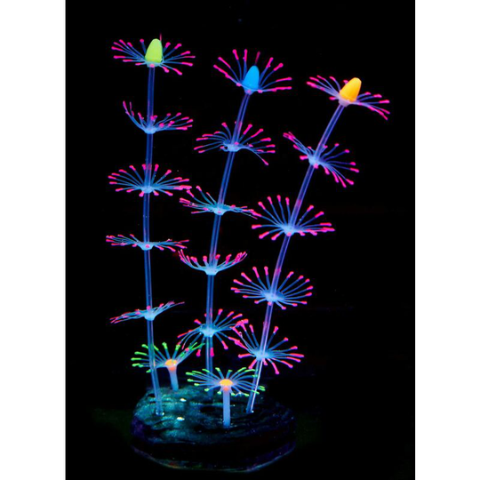 Betterlifegb - Strip Coral Plant Ornament Glowing Effect Artificial Silicone Decoration for Fish Tank, Landscape Aquarium - Rose
