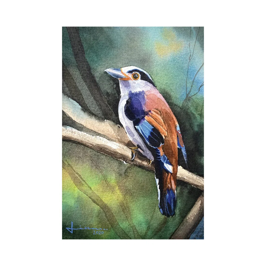 Perched Bird II by Liam Kumawat - Wrapped Canvas Painting