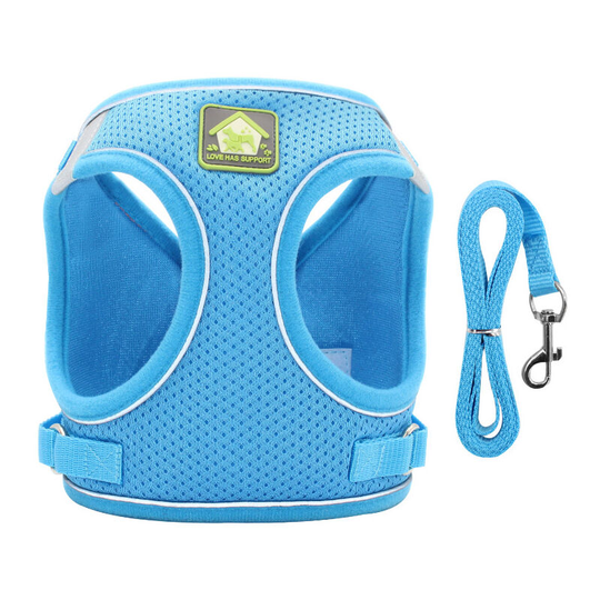 Cat Collars Harnesses and Leashes Kitten Harness Anti-Escape Reflective Adjustable Cat Harness Breathable Vest Small Dog Harness(M)