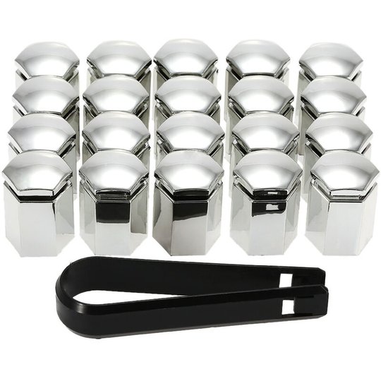 Set of 20Pcs 17mm Car Wheel Nut Bolt Covers Plastic Caps for Vauxhall (silver)