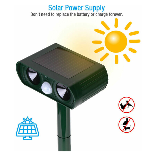 THSINDE Ultrasonic Cat Repeller Solar Animal Bird Repellent Ultrasonic Animal Repellent-Ordinary