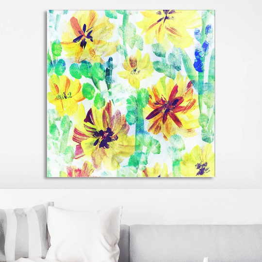 Wild Flowers 2 - Wrapped Canvas Painting Print