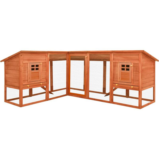 Vidaxl - Outdoor Rabbit Hutch with Run Brown Solid Fir Wood Brown