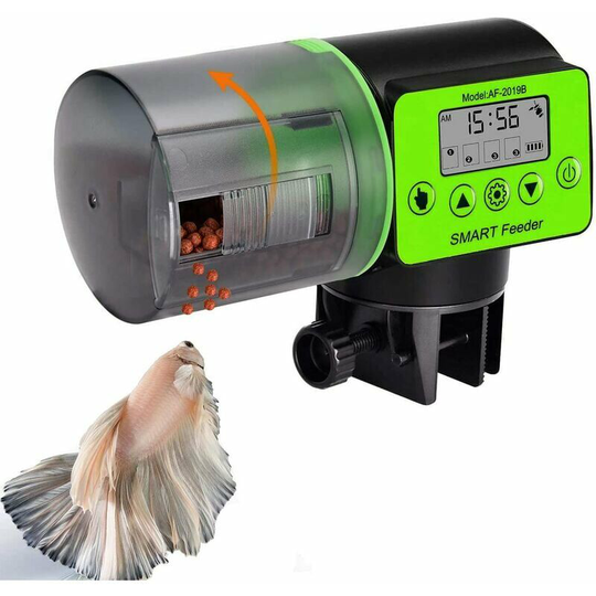 Bearsu - Automatic Aquarium Fish Feeder, Moisture-proof Automatic Electric Fish Feeder, Aquarium Feeder, Food Dispenser for Holidays and Weekends