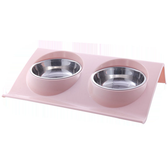 Silicone Pet Bowl Dog Cat Pet Food Storage Bowl Outdoor Travel Portable Puppy Food Container Feeding Tray Pink