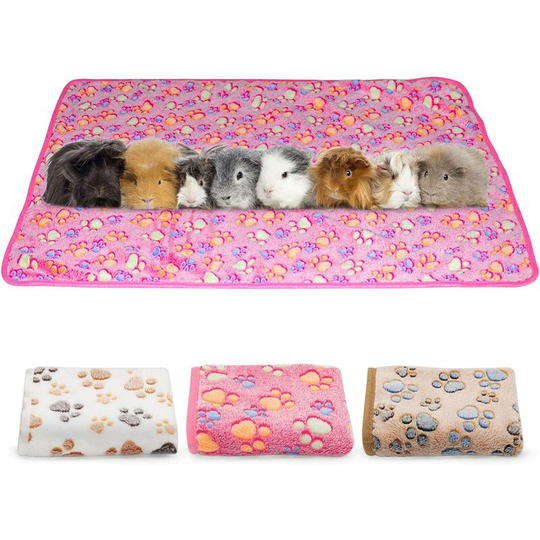 Thsinde - Guinea pig blanket, 3 pieces of small animals soft and warm pet fleece blanket sleeping pad cushion cover flannel throw hamster guinea pig