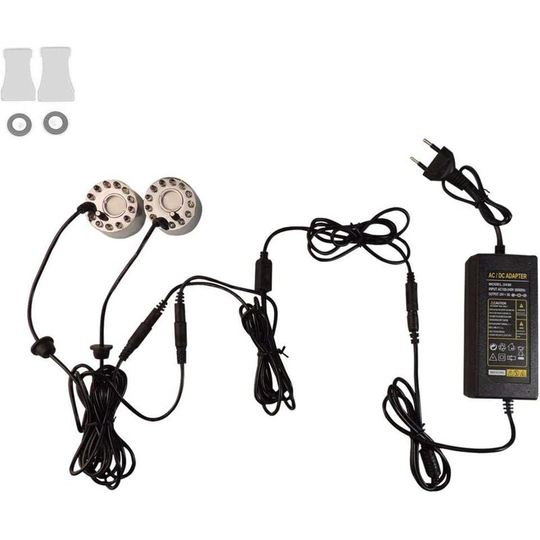 Power supply + 2 foggers for aquarium, pond, mist machine, humidifier, decoration for fountain, pond, aquarium.